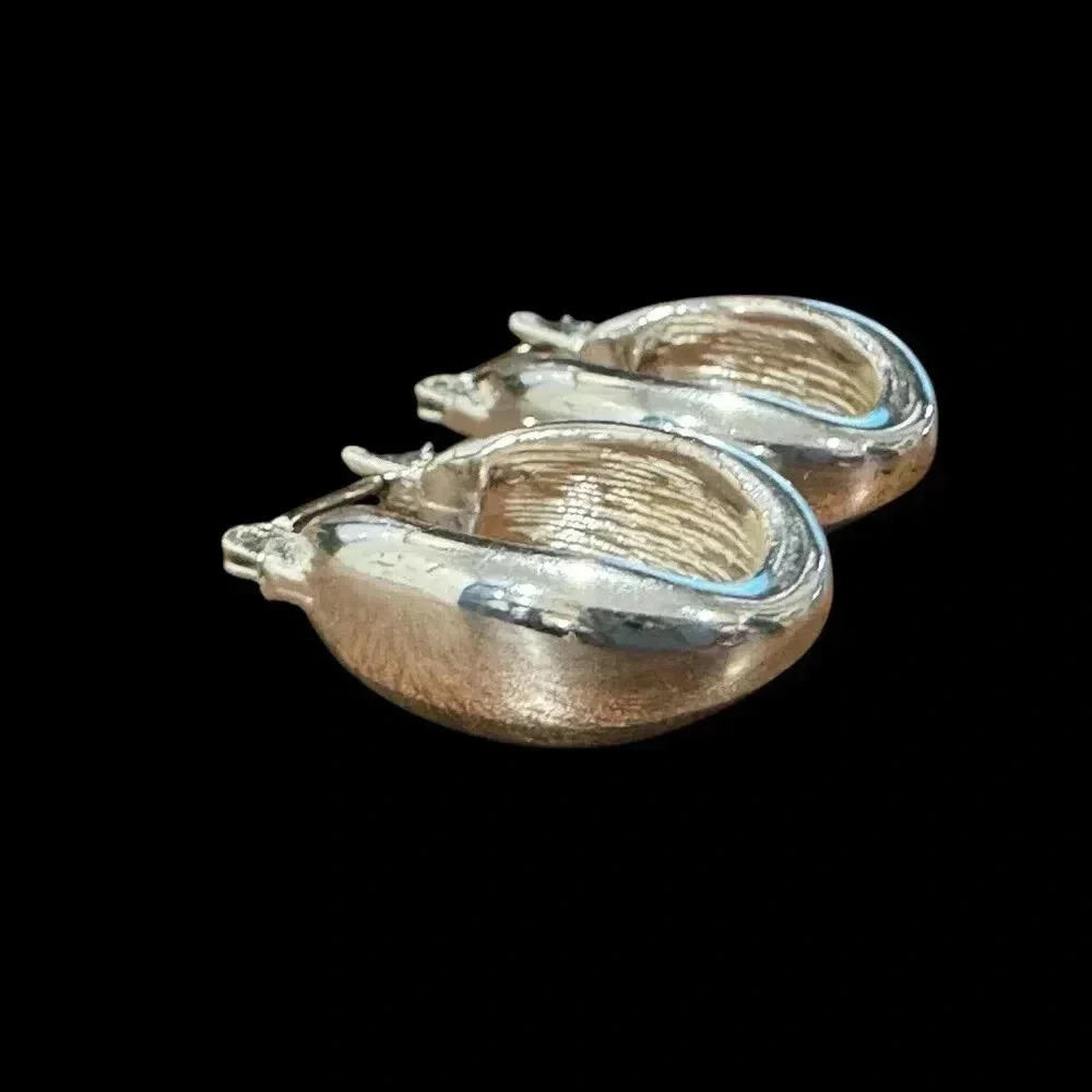Silver Huggie Style Earrings